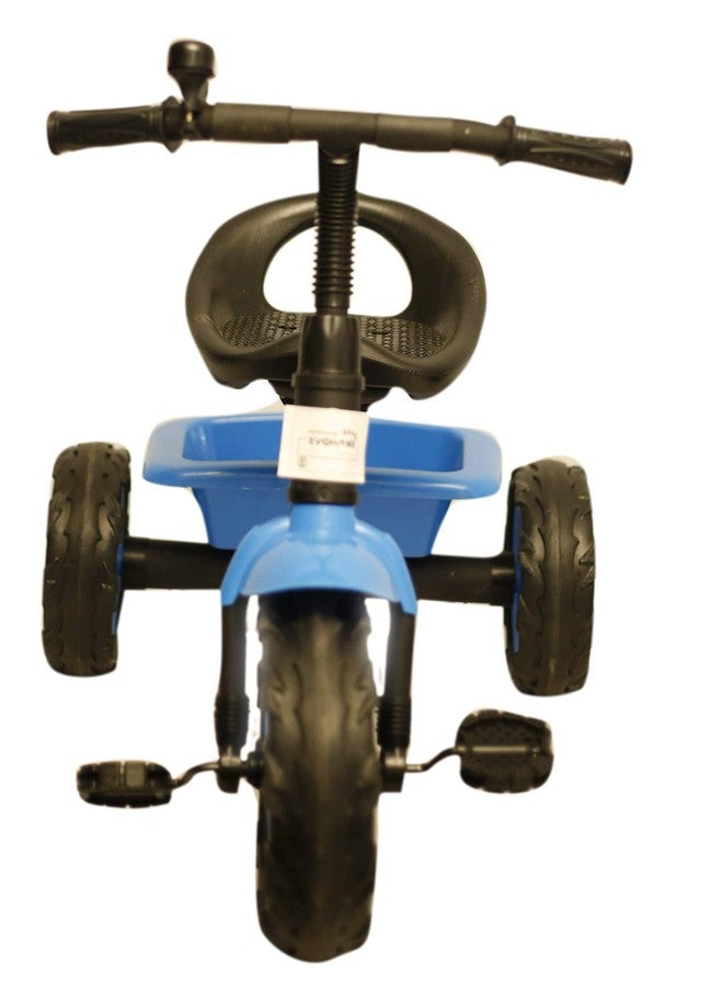 Evoshine Kids Tricycle | Foldable, Adjustable Toddler Trike with Push Handle | Canopy & Basket | Safety Features | Indoor/Outdoor Ride-on Cycle for 1-4 Year Olds (524 Tricycle) (Blue) - Image 4